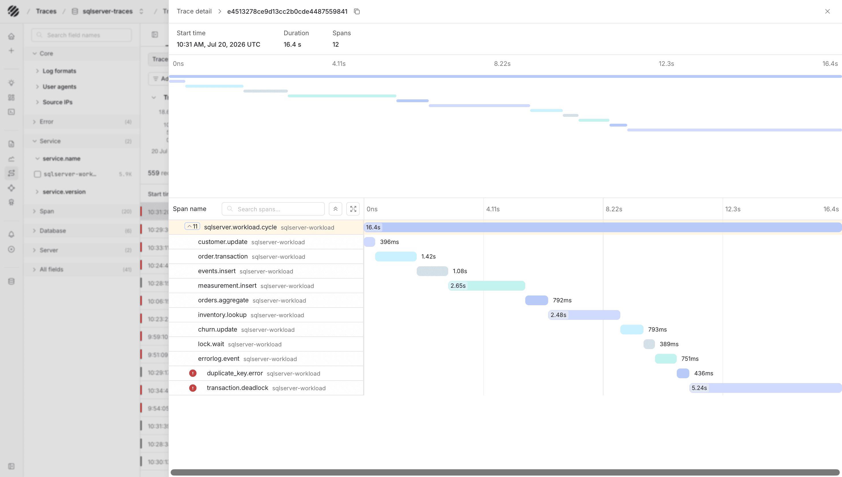SQL Server traces in Parseable